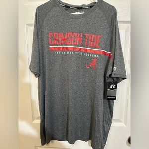 Big & Tall Russell Athletic Gray & Red Short Sleeve Tee with Crimson Tide Design